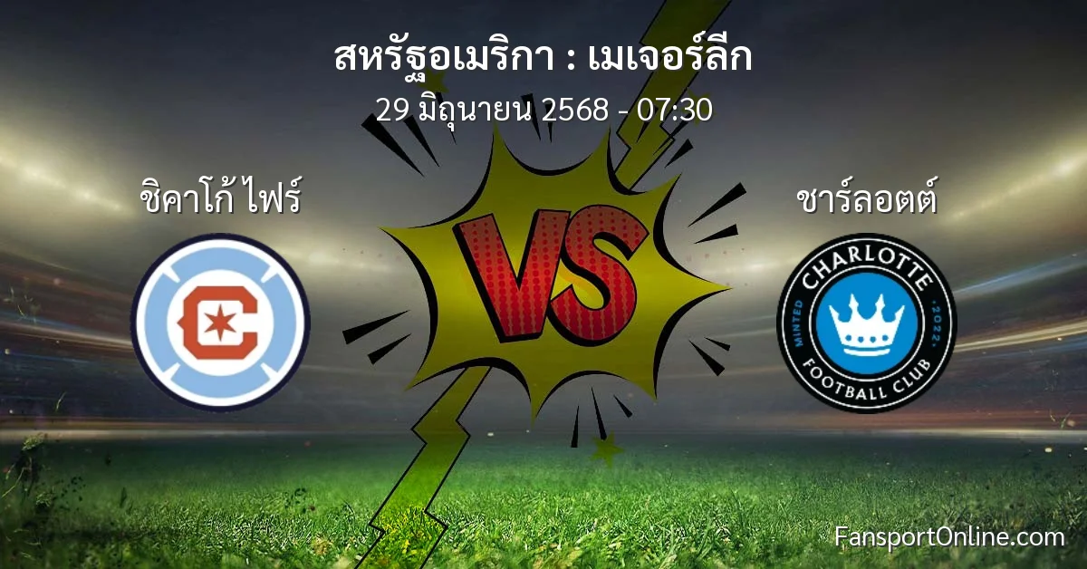 วิเคราะห์บอล เมเจอร์ลีก ระหว่าง ชิคาโก้ ไฟร์ พบ ชาร์ลอตต์ (29 มิถุนายน 2568)