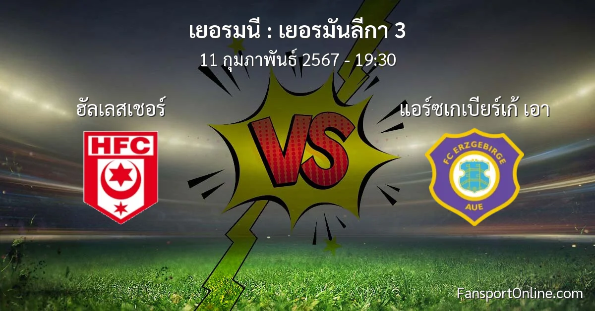 วิเคราะห์บอล เยอรมันลีกา 3 ระหว่าง ฮัลเลสเชอร์ พบ แอร์ซเกเบียร์เก้ เอา (11 กุมภาพันธ์ 2567)