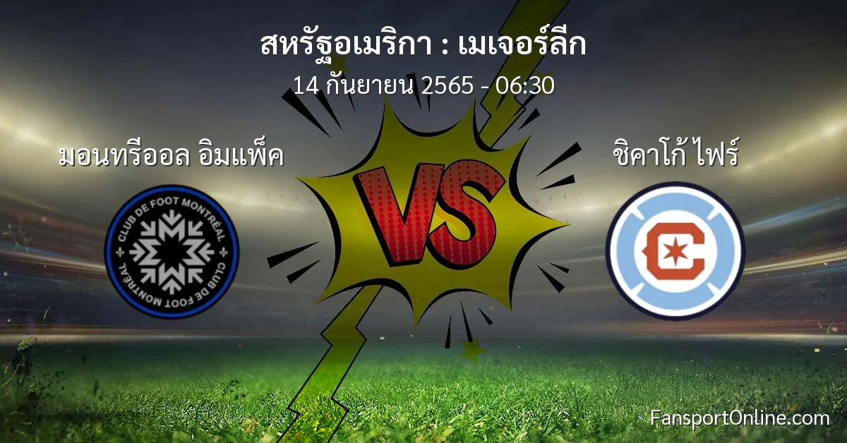 วิเคราะห์บอล เมเจอร์ลีก ระหว่าง มอนทรีออล อิมแพ็ค พบ ชิคาโก้ ไฟร์