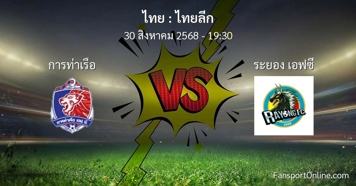 วิเคราะห์บอล ไทยลีก ระหว่าง การท่าเรือ พบ ระยอง เอฟซี (30 สิงหาคม 2568)