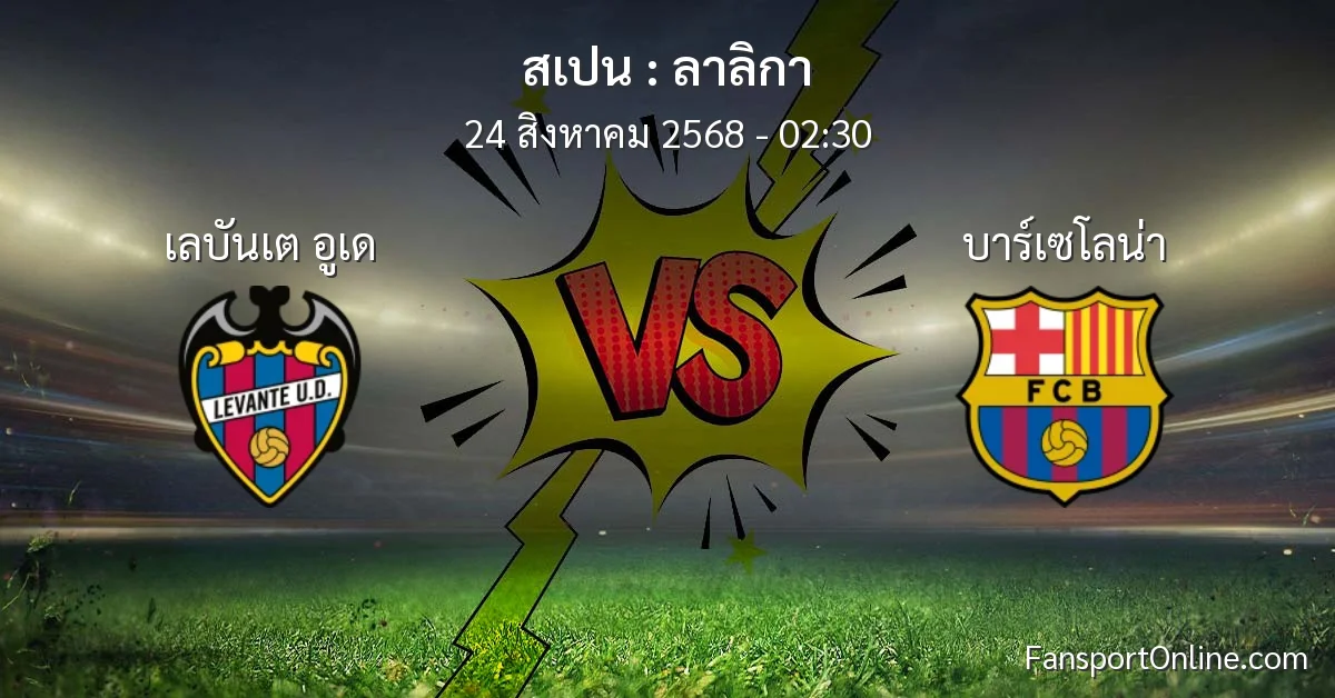 วิเคราะห์บอล ลาลิกา ระหว่าง เลบันเต อูเด พบ บาร์เซโลน่า (24 สิงหาคม 2568)