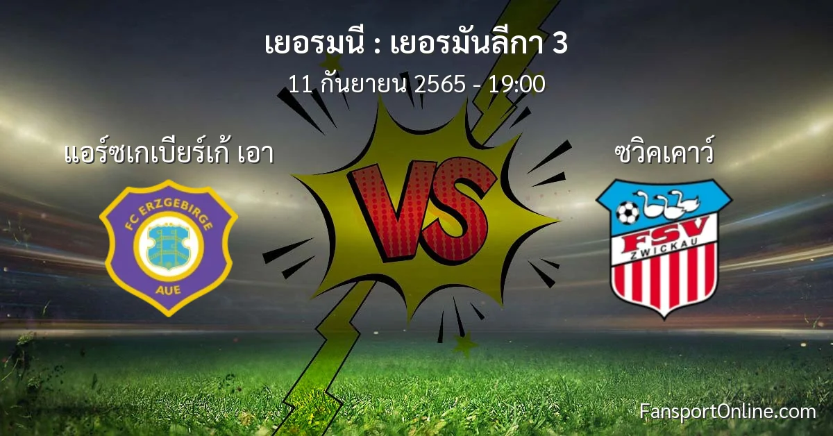 วิเคราะห์บอล เยอรมันลีกา 3 ระหว่าง แอร์ซเกเบียร์เก้ เอา พบ ซวิคเคาว์