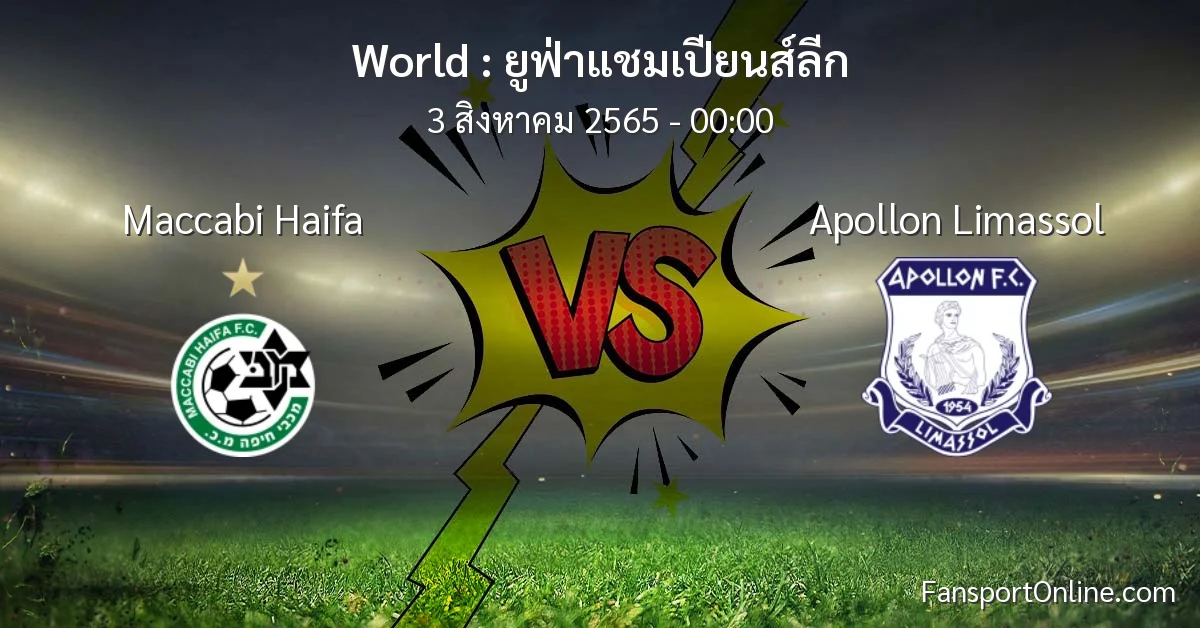 วิเคราะห์บอล ยูฟ่าแชมเปียนส์ลีก ระหว่าง Maccabi Haifa พบ Apollon Limassol