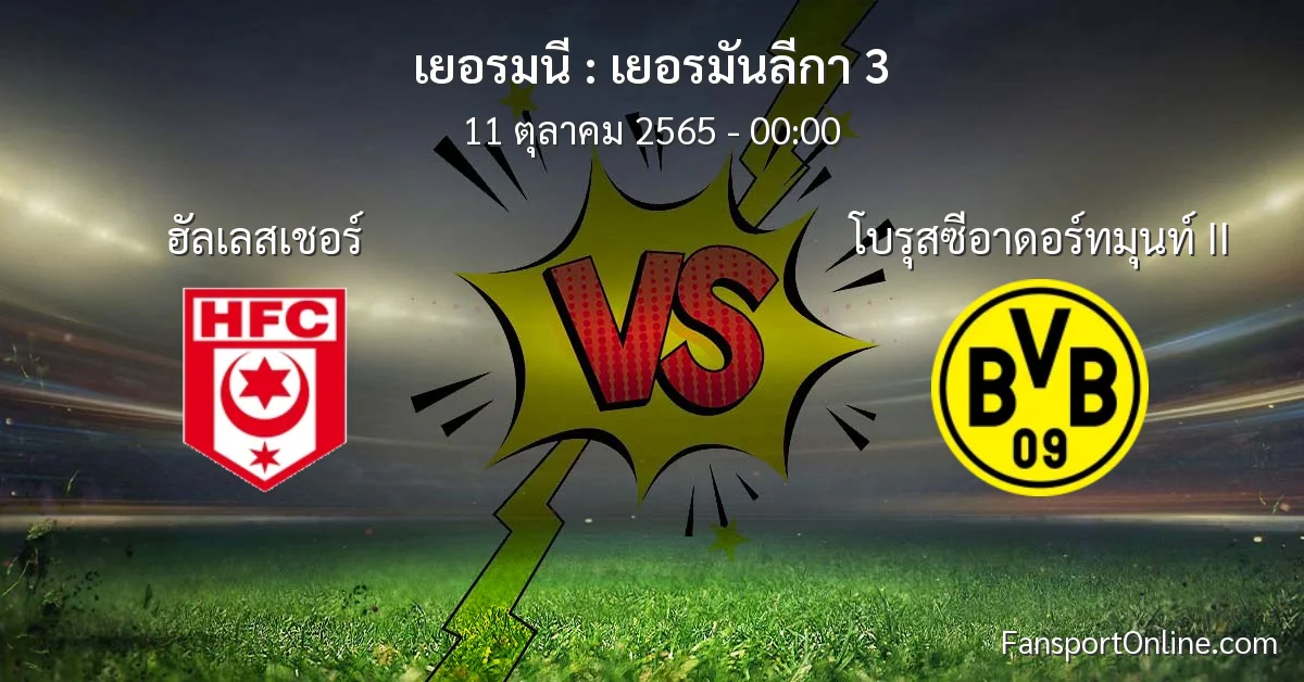 วิเคราะห์บอล เยอรมันลีกา 3 ระหว่าง ฮัลเลสเชอร์ พบ โบรุสซีอาดอร์ทมุนท์ II (11 ตุลาคม 2565)