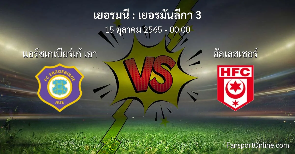 วิเคราะห์บอล เยอรมันลีกา 3 ระหว่าง แอร์ซเกเบียร์เก้ เอา พบ ฮัลเลสเชอร์ (15 ตุลาคม 2565)