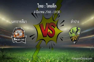 วิเคราะห์บอล ไทยลีก ระหว่าง นครราชสีมา พบ ลำปาง (4 มีนาคม 2566)