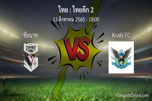 วิเคราะห์บอล ไทยลีก 2 ระหว่าง ชัยนาท พบ Krabi FC