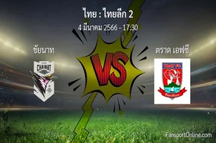 วิเคราะห์บอล ไทยลีก 2 ระหว่าง ชัยนาท พบ ตราด เอฟซี (4 มีนาคม 2566)