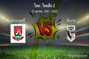 วิเคราะห์บอล ไทยลีก 2 ระหว่าง ตราด เอฟซี พบ ชัยนาท (22 ตุลาคม 2565)