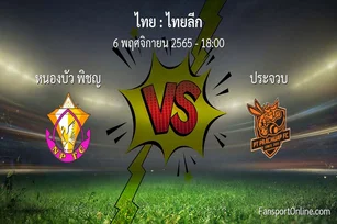 วิเคราะห์บอล ไทยลีก ระหว่าง หนองบัว พิชญ พบ ประจวบ (6 พฤศจิกายน 2565)