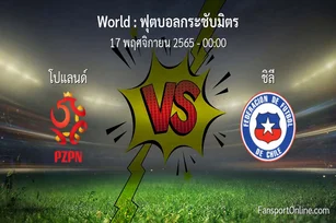 วิเคราะห์บอล ฟุตบอลกระชับมิตร ระหว่าง โปแลนด์ พบ ชิลี (17 พฤศจิกายน 2565)