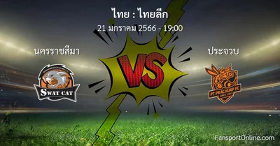 วิเคราะห์บอล ไทยลีก ระหว่าง นครราชสีมา พบ ประจวบ (21 มกราคม 2566)