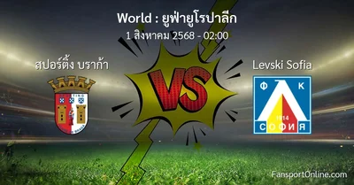 วิเคราะห์บอล ยูฟ่ายูโรปาลีก ระหว่าง สปอร์ติ้ง บราก้า พบ Levski Sofia (1 สิงหาคม 2568)