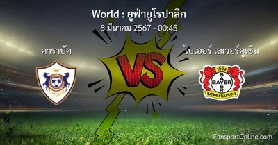 วิเคราะห์บอล ยูฟ่ายูโรปาลีก ระหว่าง คาราบัค พบ ไบเออร์ เลเวอร์คูเซิน (8 มีนาคม 2567)