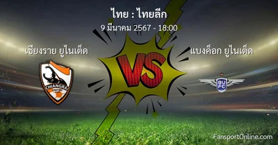 วิเคราะห์บอล ไทยลีก ระหว่าง เชียงราย ยูไนเต็ด พบ แบงค็อก ยูไนเต็ด (9 มีนาคม 2567)