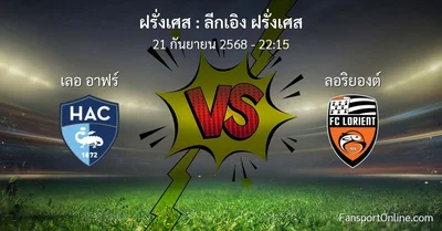 วิเคราะห์บอล ลีกเอิง ฝรั่งเศส ระหว่าง เลอ อาฟร์ พบ ลอริยองต์ (21 กันยายน 2568)