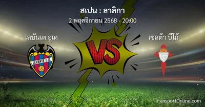 วิเคราะห์บอล ลาลิกา ระหว่าง เลบันเต อูเด พบ เซลต้า บีโก้ (2 พฤศจิกายน 2568)