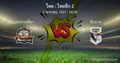 วิเคราะห์บอล ไทยลีก 2 ระหว่าง นครราชสีมา พบ ชัยนาท (7 มกราคม 2567)
