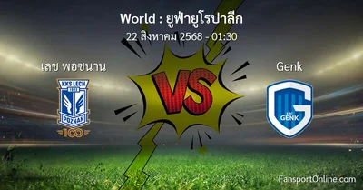 วิเคราะห์บอล ยูฟ่ายูโรปาลีก ระหว่าง เลช พอซนาน พบ Genk (22 สิงหาคม 2568)