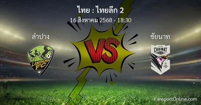 วิเคราะห์บอล ไทยลีก 2 ระหว่าง ลำปาง พบ ชัยนาท (16 สิงหาคม 2568)