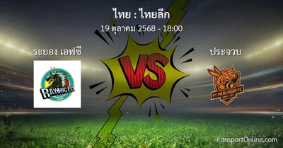 วิเคราะห์บอล ไทยลีก ระหว่าง ระยอง เอฟซี พบ ประจวบ (19 ตุลาคม 2568)