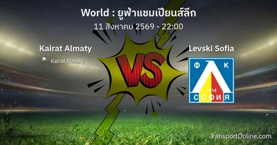 วิเคราะห์บอล ยูฟ่าแชมเปียนส์ลีก ระหว่าง Kairat Almaty พบ Levski Sofia (11 สิงหาคม 2569)