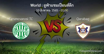 วิเคราะห์บอล ยูฟ่าแชมเปียนส์ลีก ระหว่าง Ferencvarosi TC พบ Qarabag