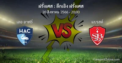 วิเคราะห์บอล ลีกเอิง ฝรั่งเศส ระหว่าง เลอ อาฟร์ พบ แบรสต์ (20 สิงหาคม 2566)