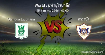 วิเคราะห์บอล ยูฟ่ายูโรปาลีก ระหว่าง Olimpija Ljubljana พบ คาราบัค (25 สิงหาคม 2566)