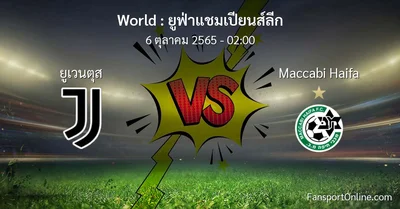 วิเคราะห์บอล ยูฟ่าแชมเปียนส์ลีก ระหว่าง ยูเวนตุส พบ Maccabi Haifa