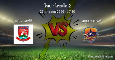วิเคราะห์บอล ไทยลีก 2 ระหว่าง ตราด เอฟซี พบ อยุธยา เอฟซี (21 มกราคม 2566)