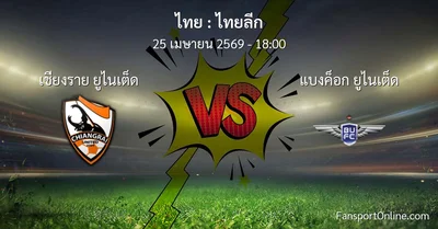 วิเคราะห์บอล ไทยลีก ระหว่าง เชียงราย ยูไนเต็ด พบ แบงค็อก ยูไนเต็ด (25 เมษายน 2569)
