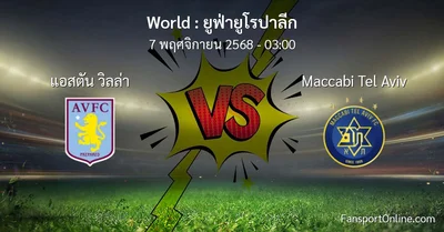 วิเคราะห์บอล ยูฟ่ายูโรปาลีก ระหว่าง แอสตัน วิลล่า พบ Maccabi Tel Aviv (7 พฤศจิกายน 2568)