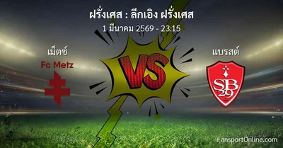 วิเคราะห์บอล ลีกเอิง ฝรั่งเศส ระหว่าง เม็ตซ์  พบ แบรสต์ (1 มีนาคม 2569)