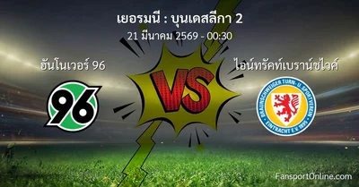 วิเคราะห์บอล บุนเดสลีกา 2 ระหว่าง ฮันโนเวอร์ 96 พบ ไอน์ทรัคท์เบราน์ชไวค์ (21 มีนาคม 2569)