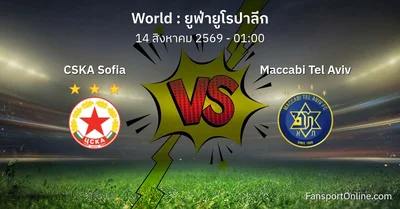 วิเคราะห์บอล ยูฟ่ายูโรปาลีก ระหว่าง CSKA Sofia พบ Maccabi Tel Aviv (14 สิงหาคม 2569)