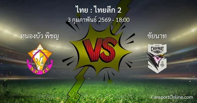 วิเคราะห์บอล ไทยลีก 2 ระหว่าง หนองบัว พิชญ พบ ชัยนาท (3 กุมภาพันธ์ 2569)