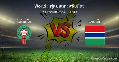 วิเคราะห์บอล ฟุตบอลกระชับมิตร ระหว่าง โมร็อกโก พบ แกมเบีย (7 มกราคม 2567)