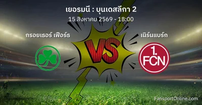 วิเคราะห์บอล บุนเดสลีกา 2 ระหว่าง กรอยเธอร์ เฟือร์ธ พบ เนิร์นแบร์ก (15 สิงหาคม 2569)