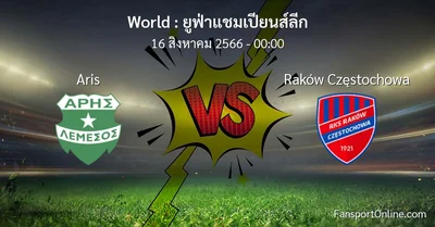วิเคราะห์บอล ยูฟ่าแชมเปียนส์ลีก ระหว่าง Aris พบ Raków Częstochowa (16 สิงหาคม 2566)