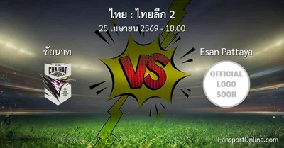 วิเคราะห์บอล ไทยลีก 2 ระหว่าง ชัยนาท พบ Esan Pattaya (25 เมษายน 2569)