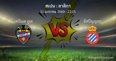 วิเคราะห์บอล ลาลิกา ระหว่าง เลบันเต อูเด พบ อัสปัญญอล (11 มกราคม 2569)