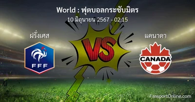 วิเคราะห์บอล ฟุตบอลกระชับมิตร ระหว่าง ฝรั่งเศส พบ แคนาดา (10 มิถุนายน 2567)