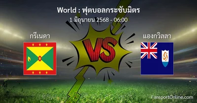 วิเคราะห์บอล ฟุตบอลกระชับมิตร ระหว่าง กรีเนดา พบ แองกวิลลา (1 มิถุนายน 2568)