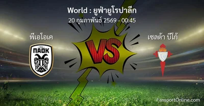 วิเคราะห์บอล ยูฟ่ายูโรปาลีก ระหว่าง พีเอโอเค พบ เซลต้า บีโก้ (20 กุมภาพันธ์ 2569)