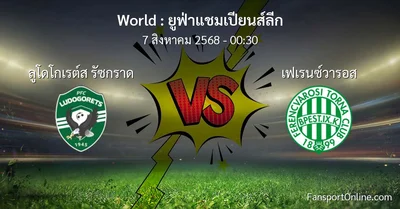 วิเคราะห์บอล ยูฟ่าแชมเปียนส์ลีก ระหว่าง ลูโดโกเรต์ส รัซกราด พบ เฟเรนซ์วารอส (7 สิงหาคม 2568)