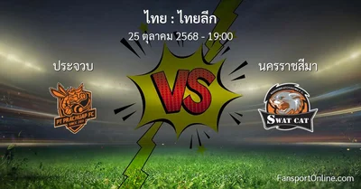 วิเคราะห์บอล ไทยลีก ระหว่าง ประจวบ พบ นครราชสีมา (25 ตุลาคม 2568)