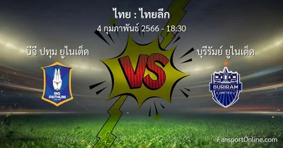 วิเคราะห์บอล ไทยลีก ระหว่าง บีจี ปทุม ยูไนเต็ด พบ บุรีรัมย์ ยูไนเต็ด (4 กุมภาพันธ์ 2566)